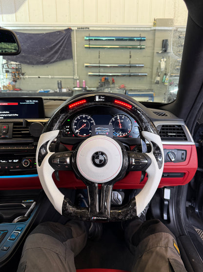 BMW F Series LED Forged Carbon Fibre Steering Wheel