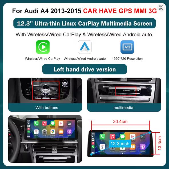 AUDI A4 2013-2015 CARPLAY SCREEN